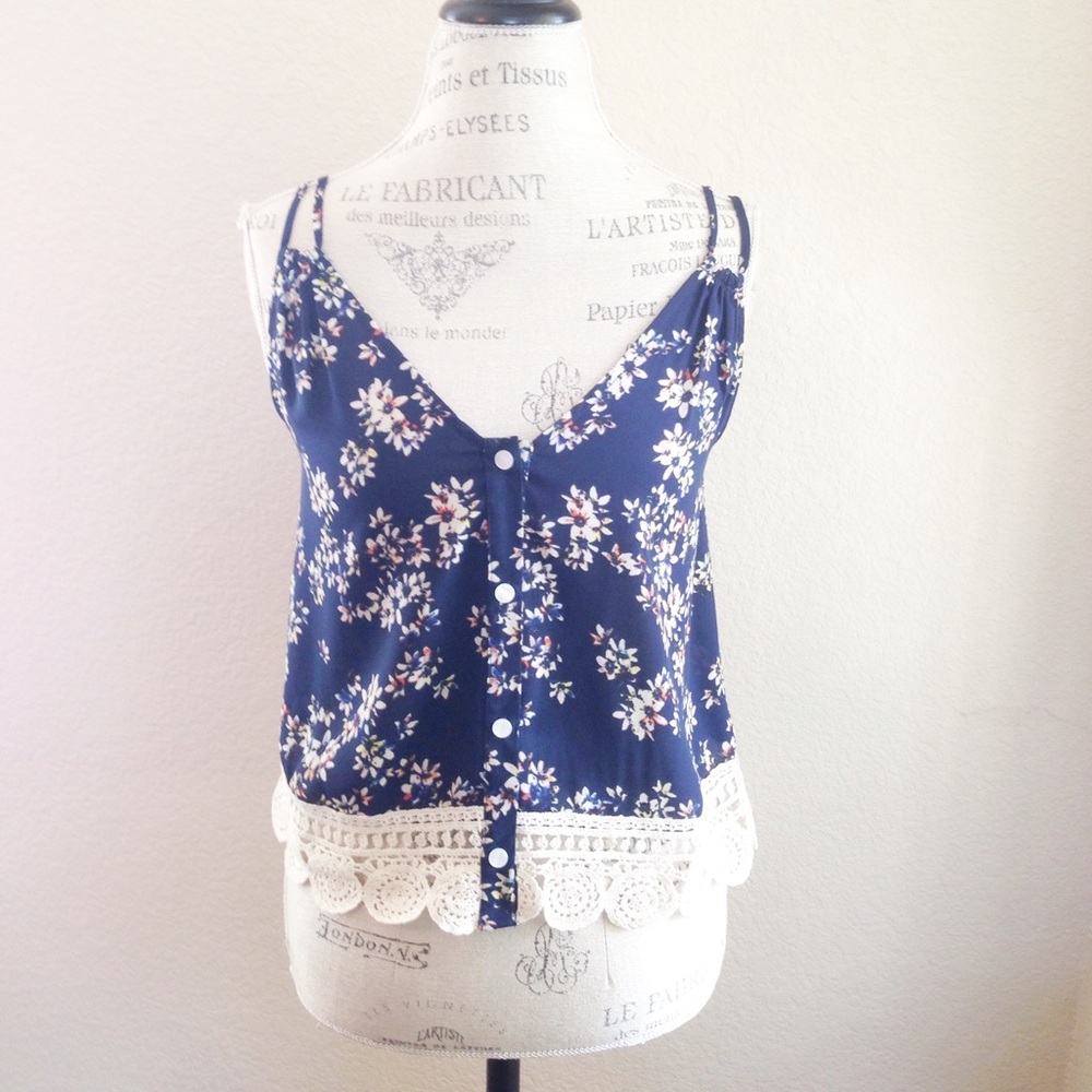 NWOT "Garden Party" floral chiffon top